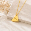 14 Ayar Altın Kağıt Uçak Tasarımlı Kolye, Origami Kolye