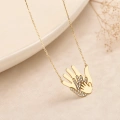 14K Solid Gold Hand Necklace