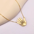 14K Solid Gold Hand Necklace