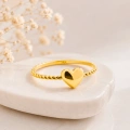 14 Ayar Altın Minimal İnce Kalp Yüzük
