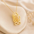 14K Solid Gold Mother and Baby Infinity Necklace