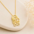 14K Solid Gold Mother and Baby Infinity Necklace