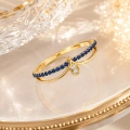 0.27 Karat Kraliçe Tacı Mavi Safir Pırlanta Yüzük
