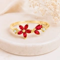 0.75 Carat Marquise Cut Ruby Diamond Ring