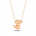 Cute Tiny Koala Gold Necklace, 14K Gold Bear Necklace, Australian Animal Jewelry Gift
