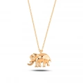 14K Gold Tiny Elephant Necklace, Baby Animal Necklace, Cute Mini Gold Jewelry