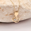 Tiny Kitten Gold Necklace, 14K Gold Kitten Necklace, Cute Gold Jewelry