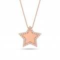 14K Solid Gold Star Necklace, Custom Gold Jewelry, Personalized Name Necklace
