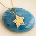 14K Solid Gold Star Necklace, Custom Gold Jewelry, Personalized Name Necklace
