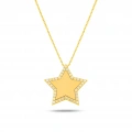 14K Solid Gold Star Necklace, Custom Gold Jewelry, Personalized Name Necklace
