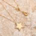 14K Solid Gold Star Necklace, Custom Gold Jewelry, Personalized Name Necklace