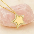 14K Solid Gold Star Necklace, Custom Gold Jewelry, Personalized Name Necklace
