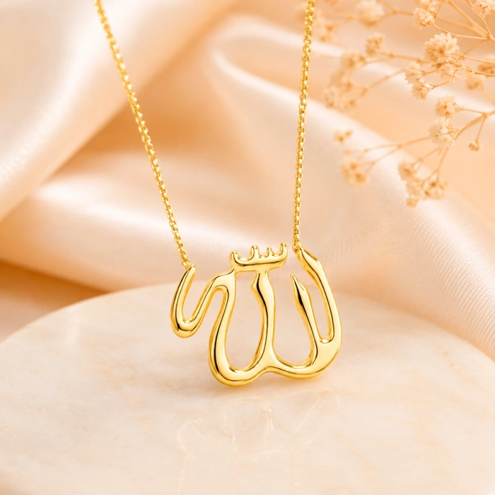 14K Solid Gold ALLAH Necklace