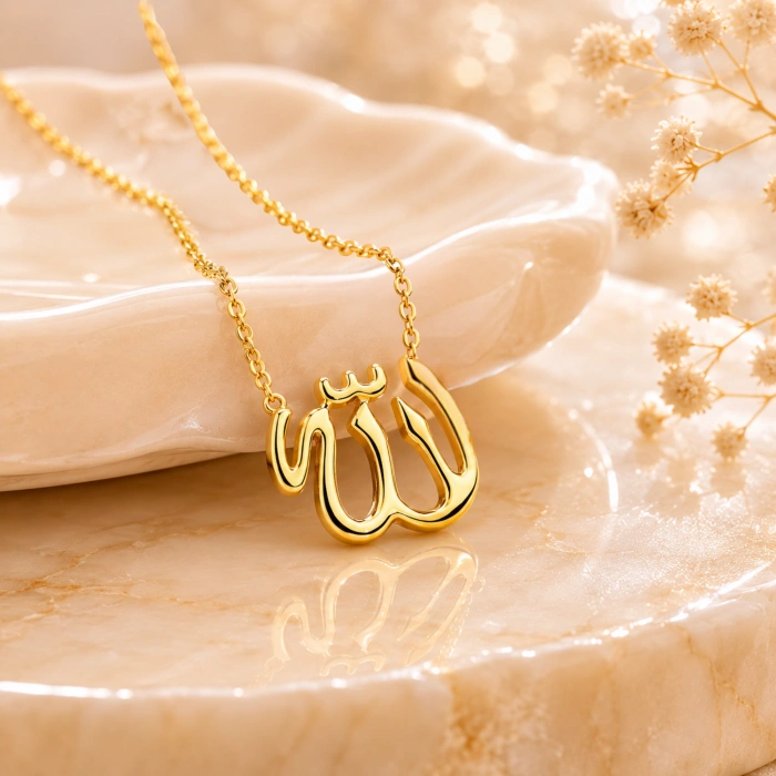 14K Solid Gold ALLAH Necklace