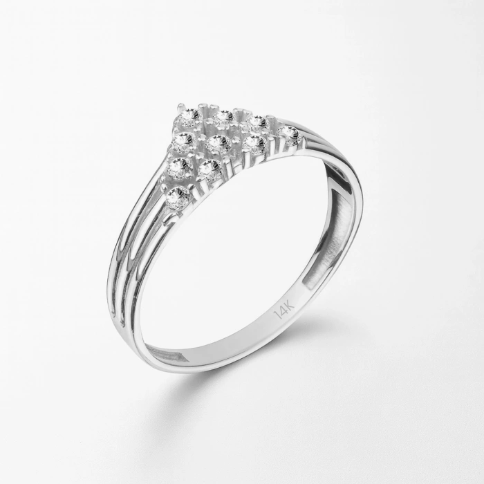 14 Ayar Altın Üçgen Yüzük, Geometrik Alyans Yüzük