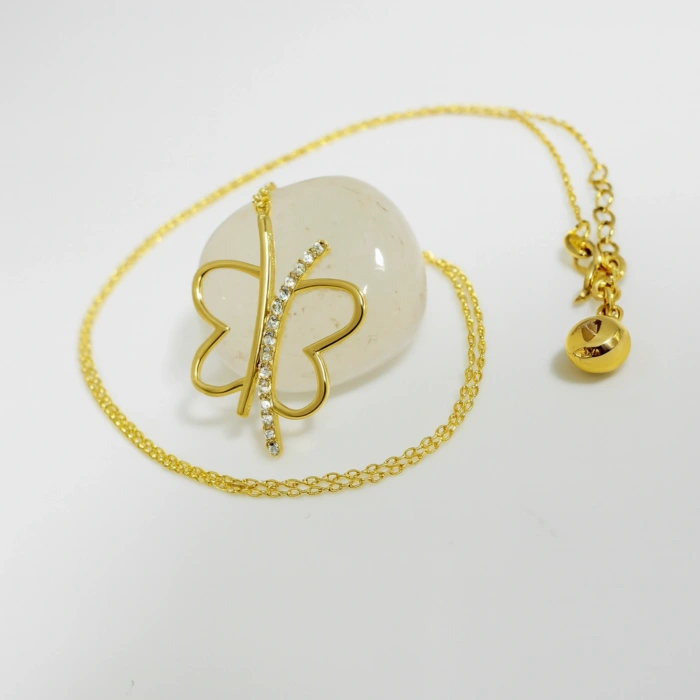 14 Ayar Altın Şans Kelebeği Kolye