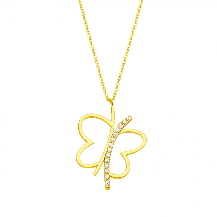 14 Ayar Altın Şans Kelebeği Kolye