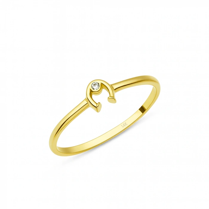 14K Solid Gold Horseshoe Ring, Minimal, Elegant & Symbolic Gold Ring Design
