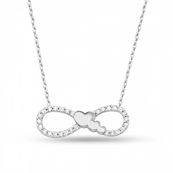 14K Solid Gold Mini Heart Infinity Necklace