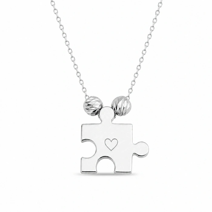 14K Solid Gold Dorica Detailed Puzzle Necklace