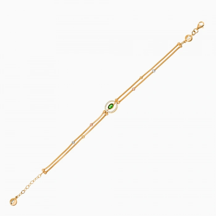 14K Gold Dorika Green Emerald Bracelet