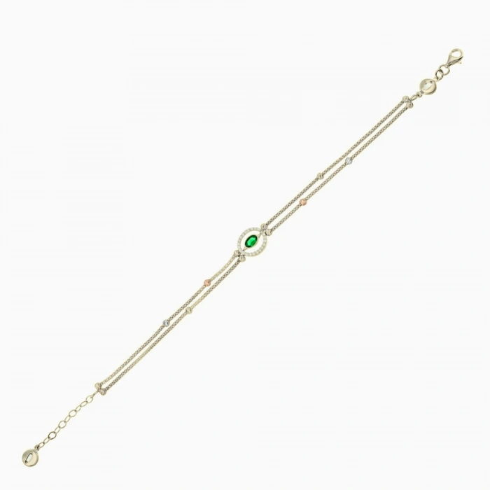 14K Gold Dorika Green Emerald Bracelet
