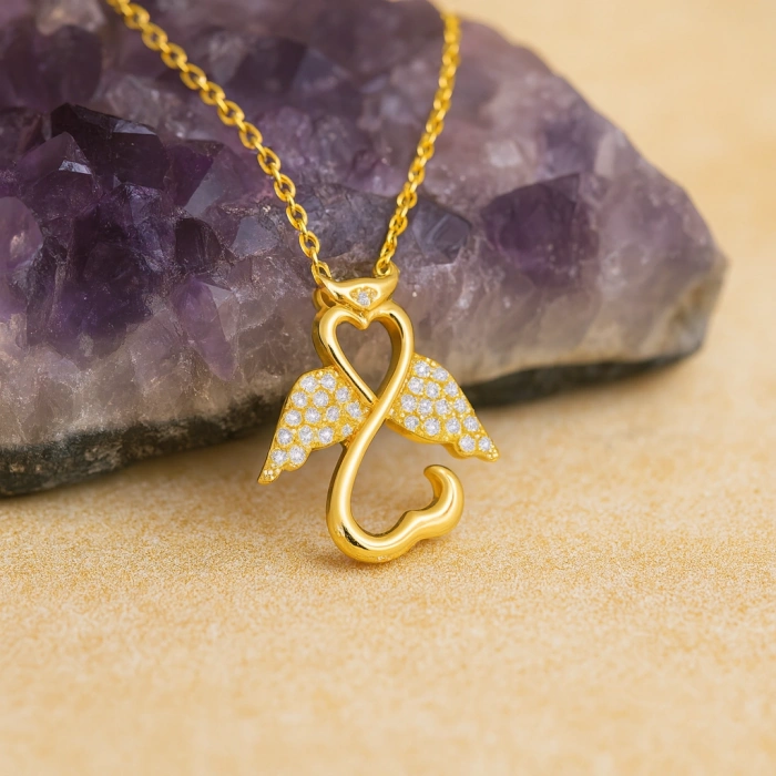 14 Ayar Altın Melek Kolye, Şans Perisi Kolye