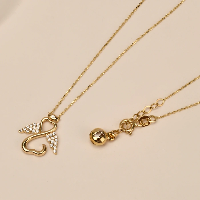 14 Ayar Altın Melek Kolye, Şans Perisi Kolye