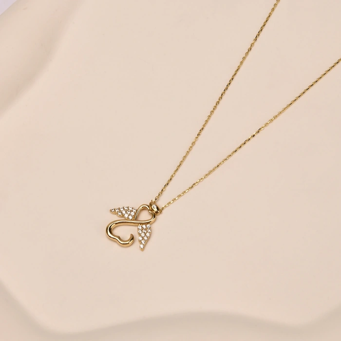 14 Ayar Altın Melek Kolye, Şans Perisi Kolye