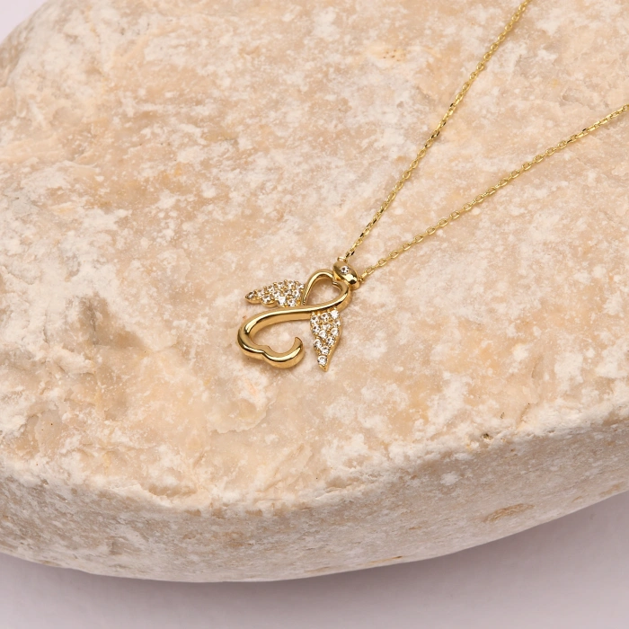 14 Ayar Altın Melek Kolye, Şans Perisi Kolye