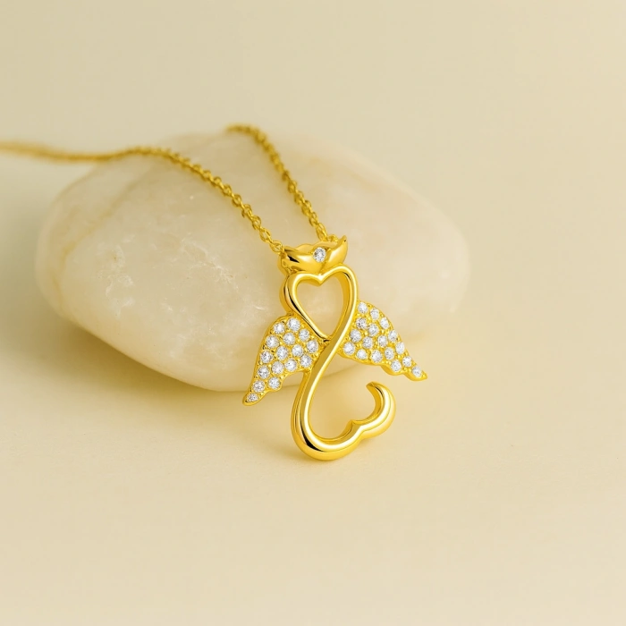 14 Ayar Altın Melek Kolye, Şans Perisi Kolye