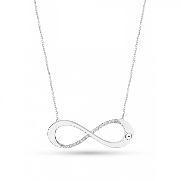 14 Ayar Altın Göz Detaylı Sonsuzluk Kolye