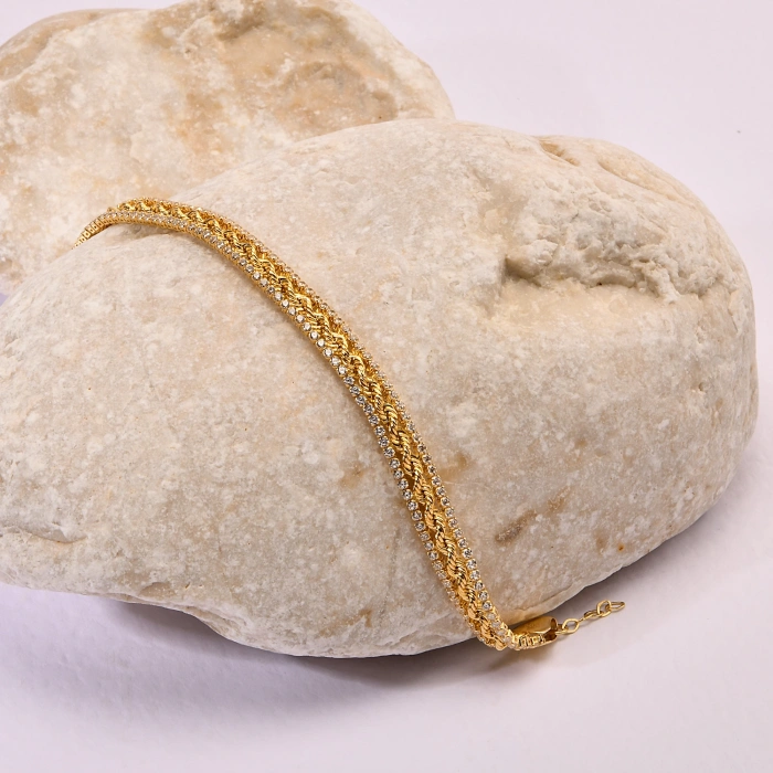 14K Gold Mesh Chain Bracelet, Showy 18K Gold Jewelry for Special Occasions