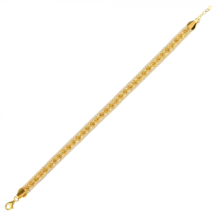 14K Gold Mesh Chain Bracelet, Showy 18K Gold Jewelry for Special Occasions
