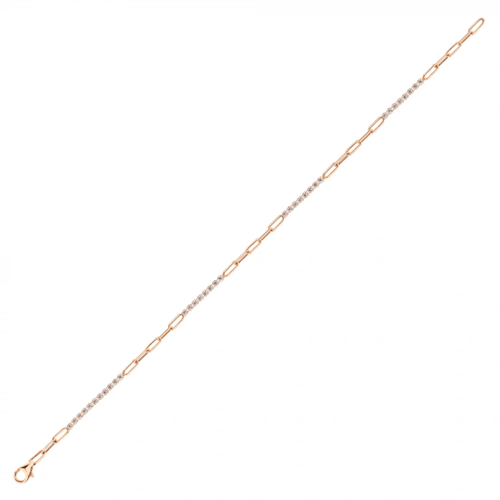 Minimal Paperclip Chain Gold Bracelet, Thin Gold Bracelet for Women, 14K Gold Bracelet