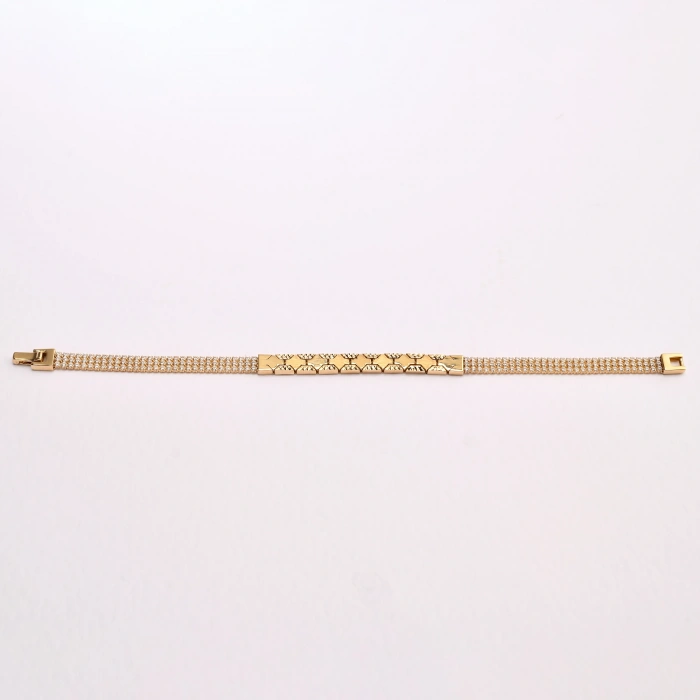 14K Gold Tennis Bracelet, Elegant and Sparkling Jewelry for Women, Zircon Stone Chain Bracelet