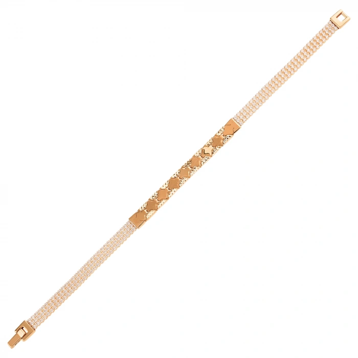 14K Gold Tennis Bracelet, Elegant and Sparkling Jewelry for Women, Zircon Stone Chain Bracelet