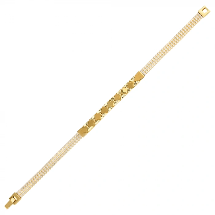 14K Gold Tennis Bracelet, Elegant and Sparkling Jewelry for Women, Zircon Stone Chain Bracelet