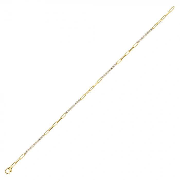 Minimal Paperclip Chain Gold Bracelet, Thin Gold Bracelet for Women, 14K Gold Bracelet