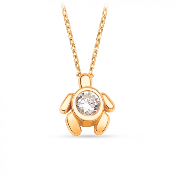 14K Gold Turtle Necklace