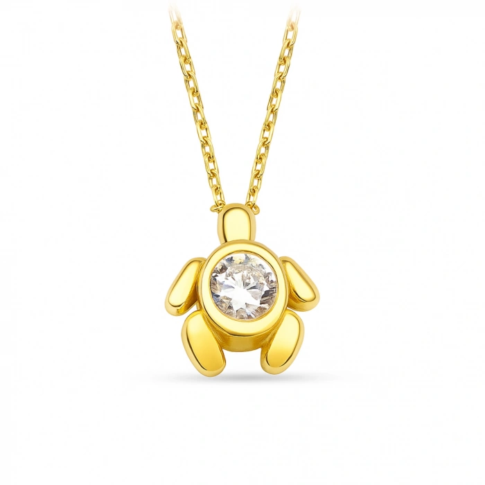 14K Gold Turtle Necklace