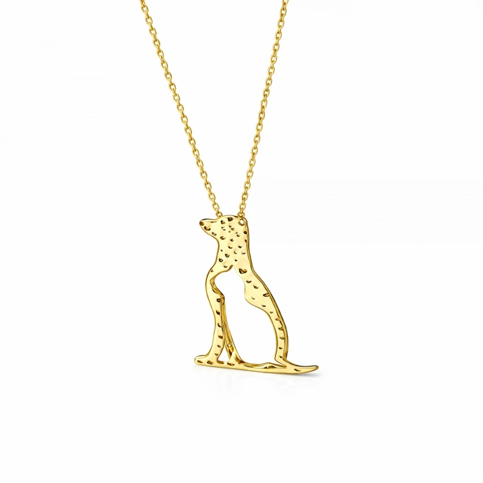 14K Solid Gold Cat & Dog Necklace – Animal Lover Pendant