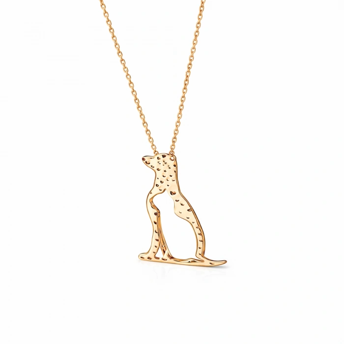 14K Solid Gold Cat & Dog Necklace – Animal Lover Pendant