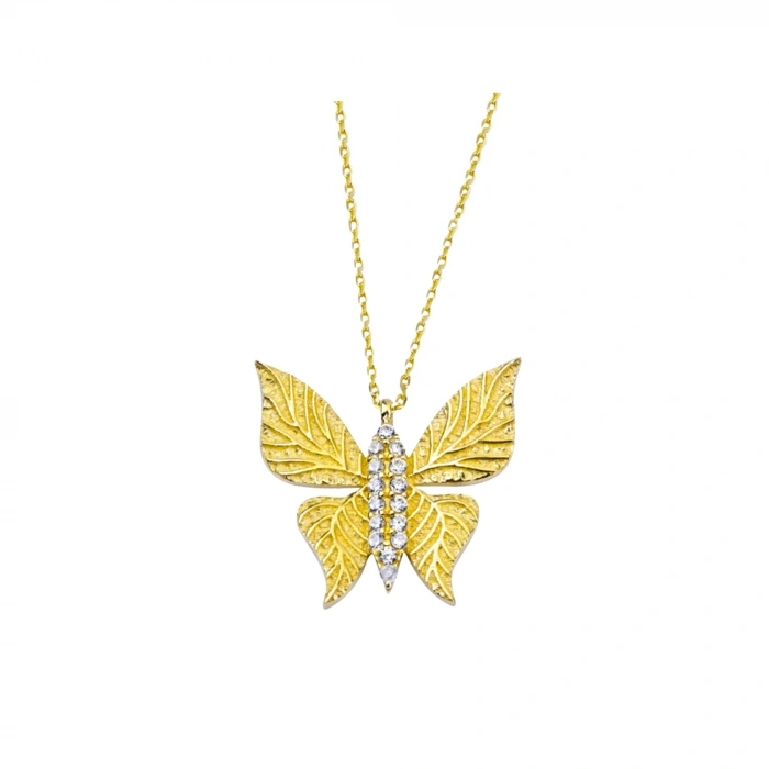 14K Gold Butterfly Necklace, Tiny Butterfly Luck Necklace