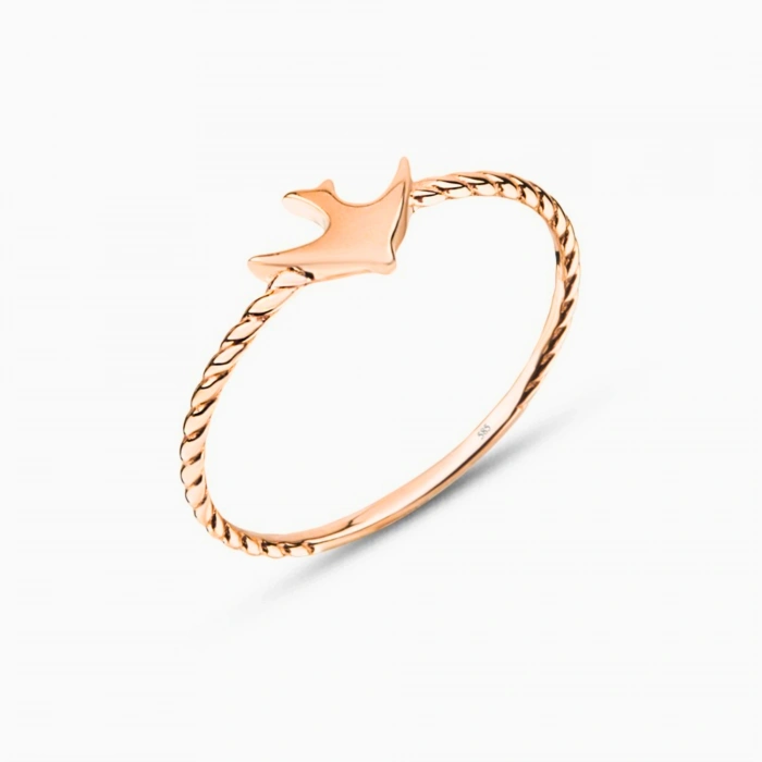 14K Solid Gold Swallow Ring