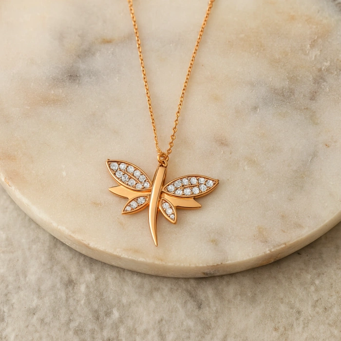 14 Ayar Altın Yusufçuk Şans Kolye