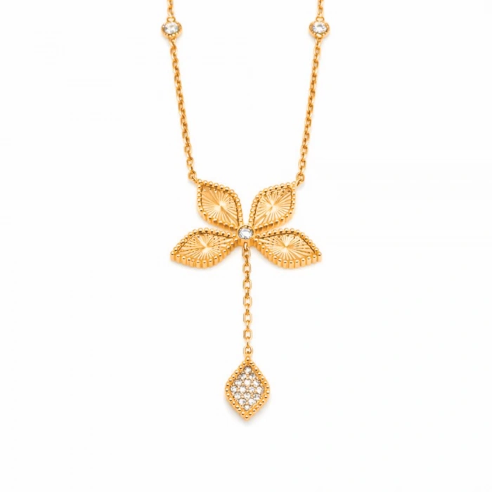 14 Ayar Altın Papatya Tasarım Takı Seti