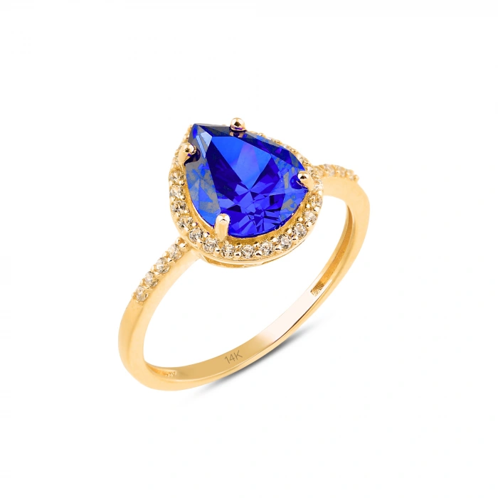 14K Gold Sapphire Engagement Ring