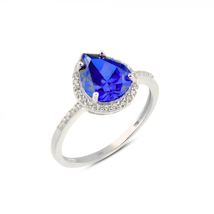 14K Gold Sapphire Engagement Ring