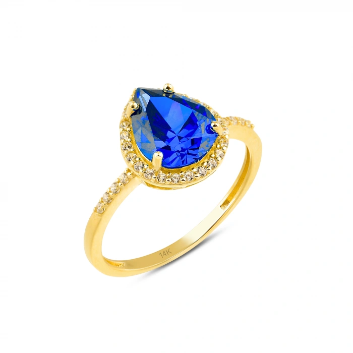 14K Gold Sapphire Engagement Ring